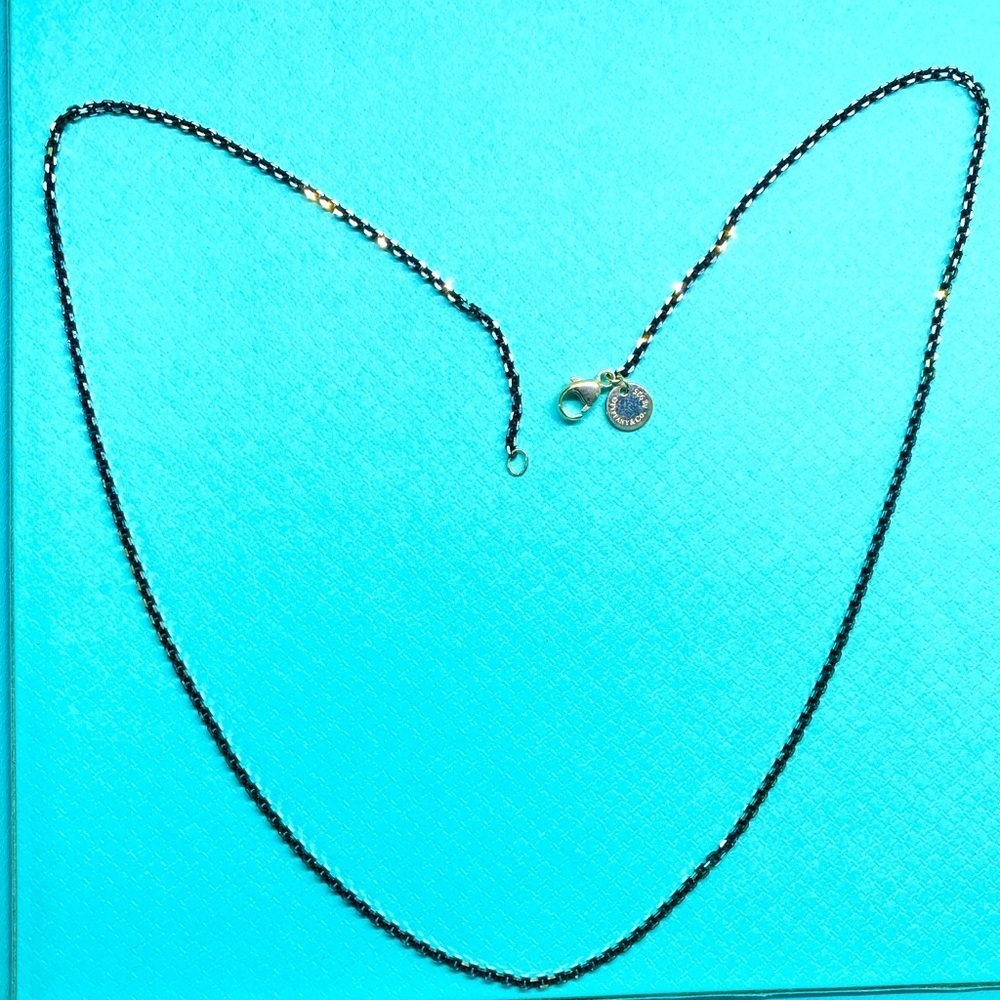 Tiffany & Co. 18” Black Enamel Coated Sparkle Chain Necklace Box Sold out - Picture 5 of 9